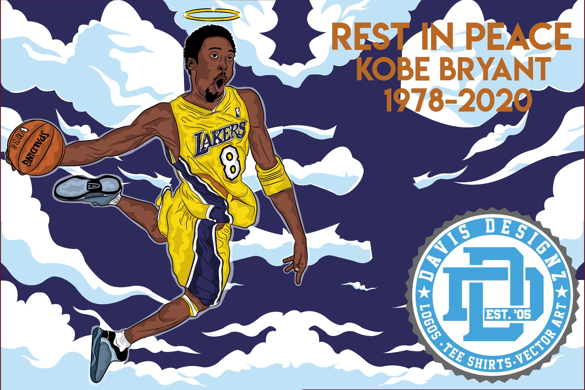 KOBE BRYANT — Memorial Vector Illustration
