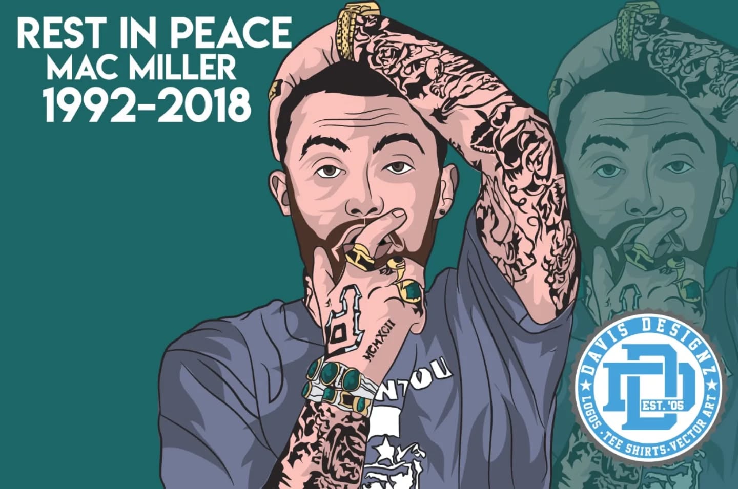 MAC MILLER — Memorial Vector Illustration