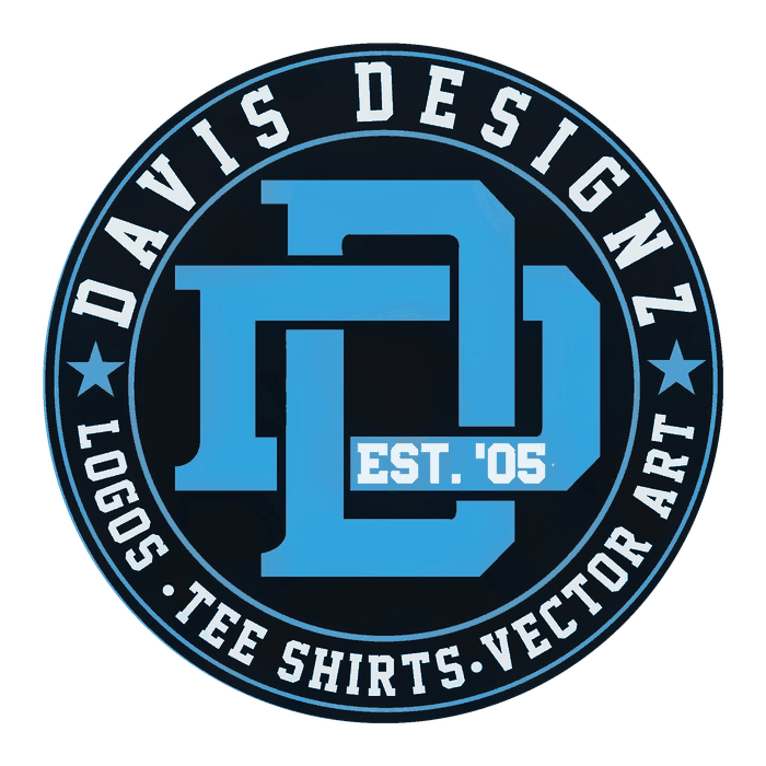 Davis Designz circular seal badge, established 2005
